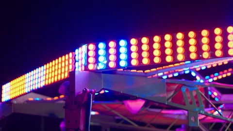 Flashing lights at carnival 库存影片 299777286