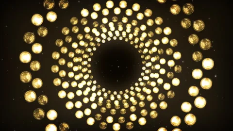 Flashing Lights in CIrcle Tunnel Background Stock Footage 314096738