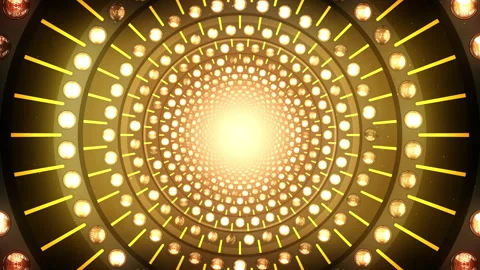 Flashing Lights in CIrcle Tunnel Background Stock Footage 314096744