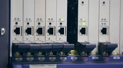 Flashing lights on the running server Stock Footage 47835403