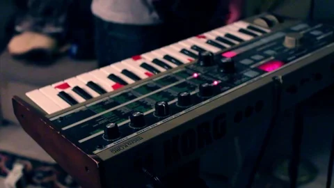 Flashing Lights On A Synthesizer Stock Footage 72443330