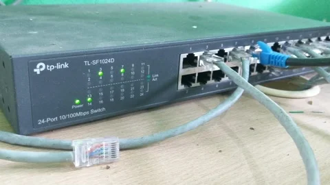 Flashing lights from Tplink internet receiver Stock Footage 262164599