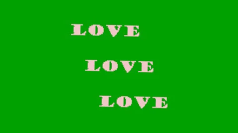 Flashing "Love" on Green Screen:  Loop + Matte Stock Footage 147106058