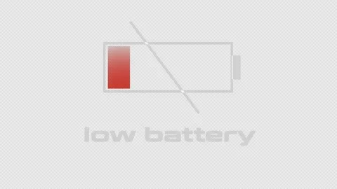 Flashing low battery, displayed 3D Stock Footage 223561686