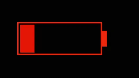 Flashing low battery, displayed 3D Stock Footage 223563791
