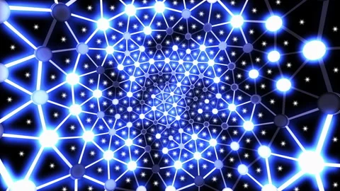 Flashing Neon LED Grid Background Looped Video Stock Footage 147013358