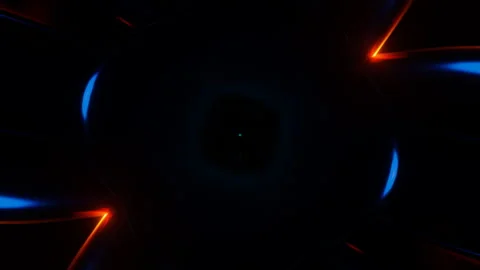 Flashing neon lights create a rhythmic, seamless VJ loop with a vibrant disco Video stock 282465903