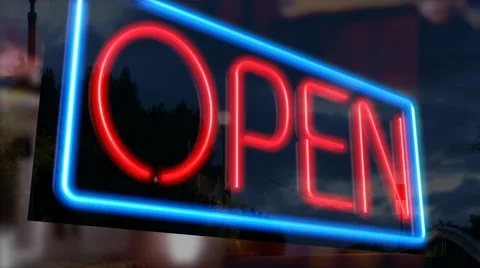 Flashing neon open sign - 3D animated Stock Footage