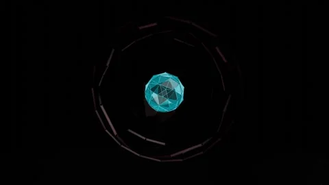 Flashing Neon Sphere Surrounded by VJ Loop Neon Lines Stock Footage 271150982