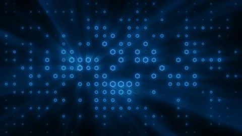 Flashing particles pattern with beams, rays. Illustrazione stock