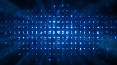 Flashing particles pattern with beams, rays. Illustrazione stock