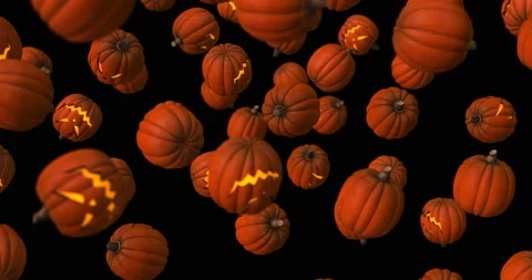 Flashing pumpkin rain falling slow motion Stock Footage 161725350