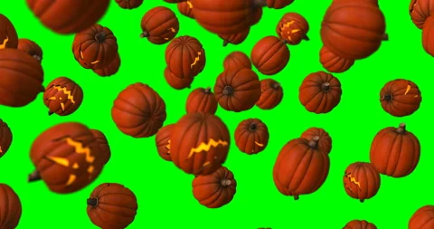 Flashing pumpkin rain falling slow motion Stock Footage 161725509