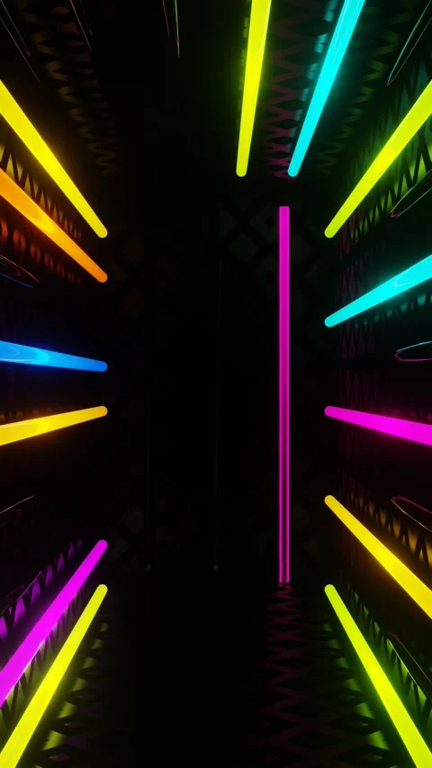 Flashing rays of neon light in the festive box Stock Footage 209539284