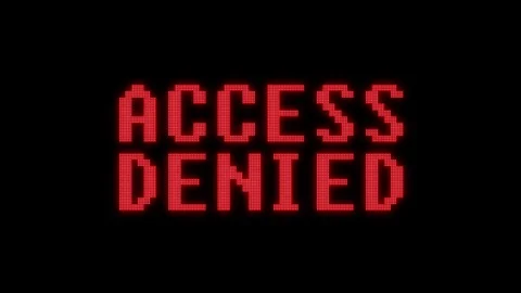 Flashing red access denied warning word text on digital black lcd screen Stock Footage 83119501