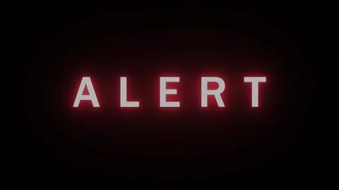 Flashing red alert message seamless looping animation on dark , critical warning Stock Footage 334920054