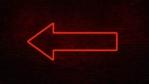 Flashing red arrow shows to the left. Stock Footage 314946848
