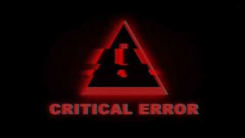 Flashing Red Critical Error Warning Sign on Computer Screen. Stock Footage 332948942