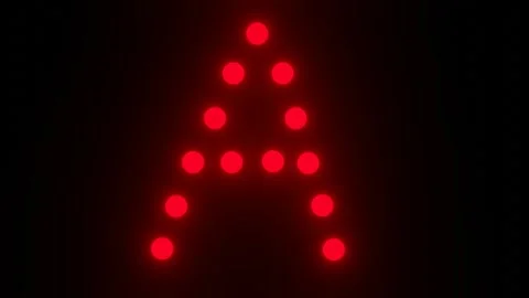 Flashing red dot matrix letter A on black background Stock Footage 316913677