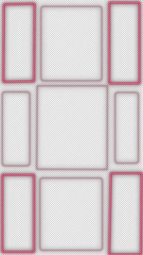 Flashing red neon rectangles pattern on black with alpha Stock Footage 309449114