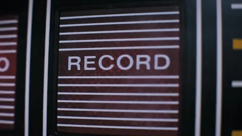 Flashing Red Record Indicator Light on Vintage Panel Stock Footage 322696719