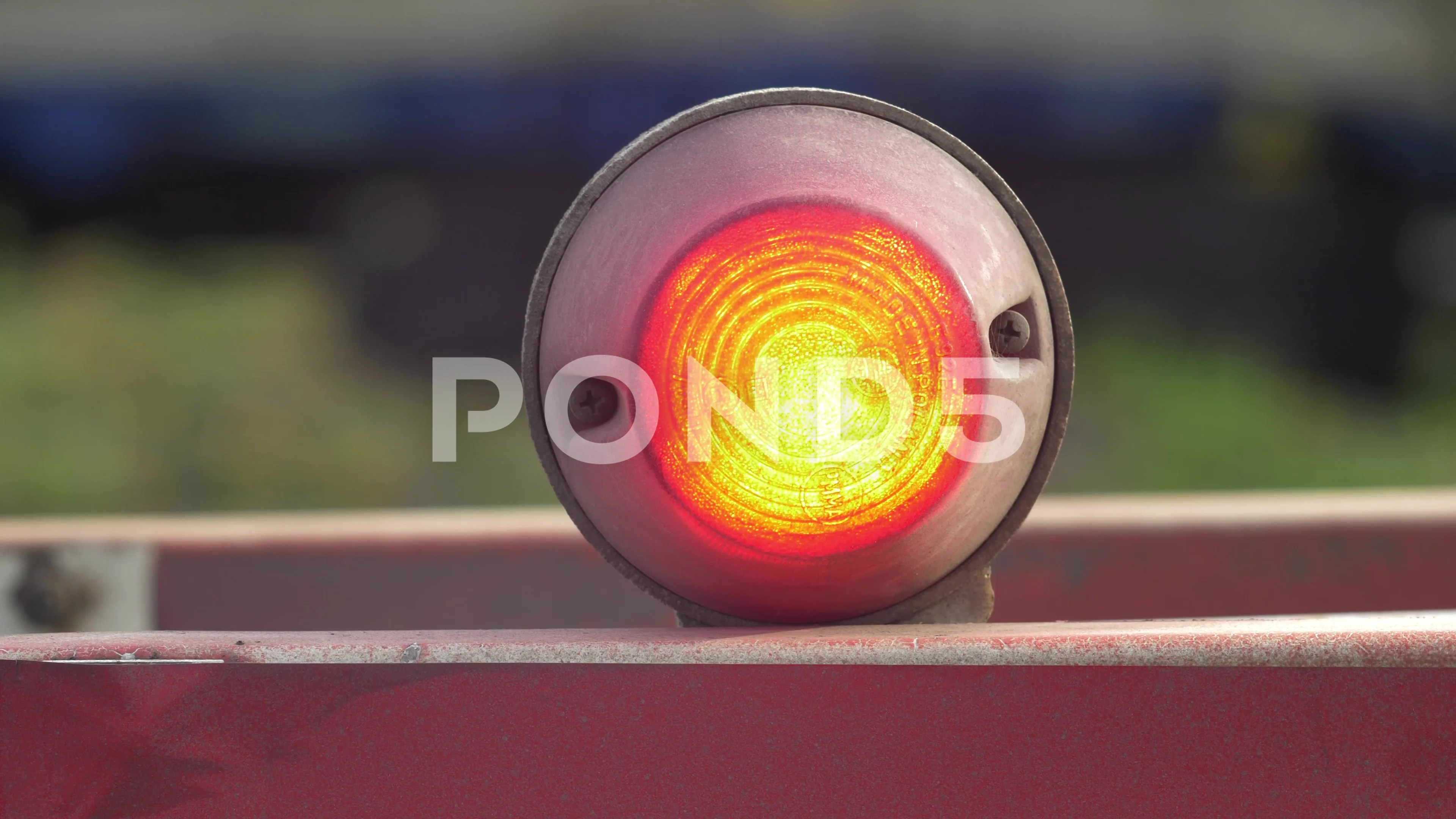 Flashing Red Signal Light On Railway Lev Stock Video Pond5