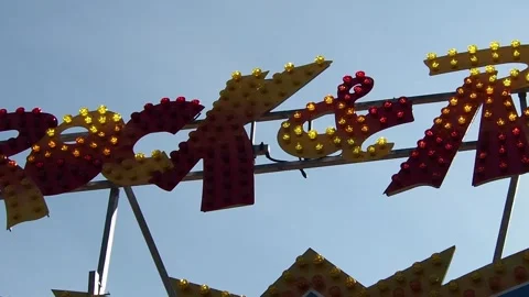 Flashing Rock and Roll Bright Sign Video stock 251070058