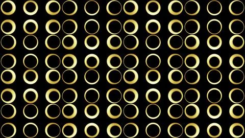 Flashing round lights on black background. Design. Background of light bulbs Stock Illustration