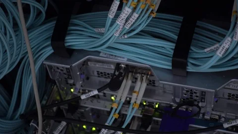 Flashing server top view. Data processing center 動画素材 113121615