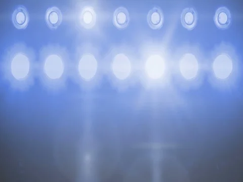 Flashing shiny blue stage lights movement entertainment, spotlight projectors Stock Footage 80595673