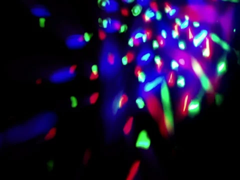 Flashing shiny multicolor stage lights circular movement entertainment disco Stock Footage