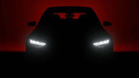 Flashing Smart Pixel LED Car Headlight in the Dark 스톡 동영상 334765362