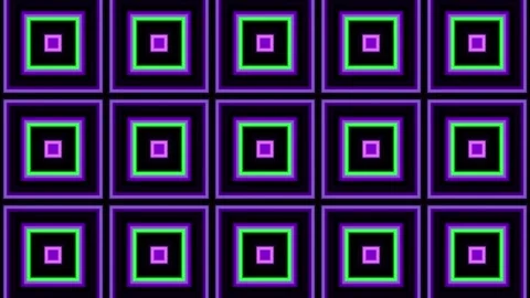 Flashing square tiled neon lights vj loop Stock Footage 240325014