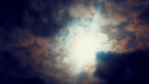 Flashing Sunlight Over Clouds - Time Lapse Stock Footage 126855161