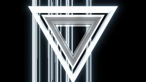 Flashing triangle with white lines Stock Footage 146141305