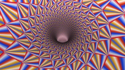 Flashing vortex in multiple colors with strobe effect, seamless animation Stock Footage 124988939