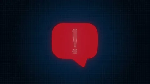 A flashing warning exclamation mark inside a red triangle Stock Footage 232987994
