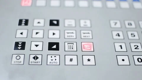 Flashing warning lamp and buttons of the control panel Stock Footage 88370840