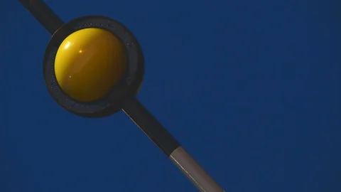 Flashing warning light at zebra crossing uk Stock Footage 129032647