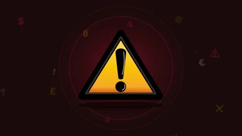 Flashing Warning Triangle for Phishing Spam and Scam Alert Stockbeeldmateriaal 334820766