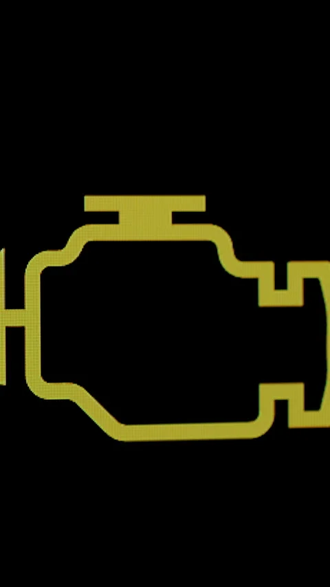 Flashing Yellow Check Engine Light, Stock Video Pond5