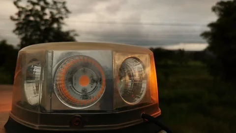 Flashing yellow emergency light. Stock Footage 94570548