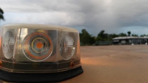 Flashing yellow emergency light. Stock Footage 94570569