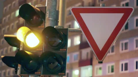 Flashing yellow Light Video stock 23794774