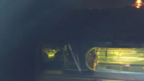 Flashing Yellow Lights Close Up Video stock 79112352
