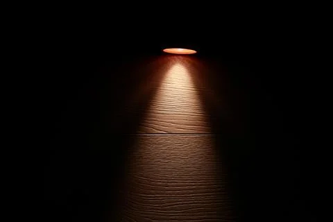Flashlight and a beam of light in darkness. A modern led light with bright pr Stock Photos
