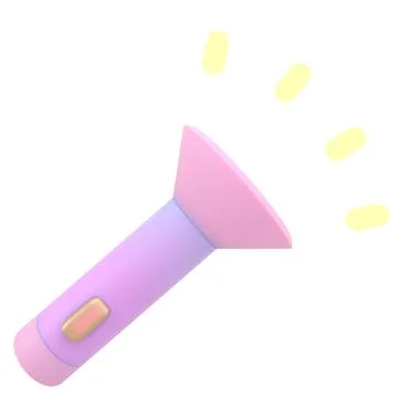 Flashlight and light beam. Electrical torch minimal style. Analysis, search,  Stock Illustration