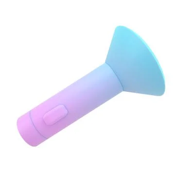 Flashlight and light beam. Electrical torch minimal style. Analysis, search,  Stock Illustration