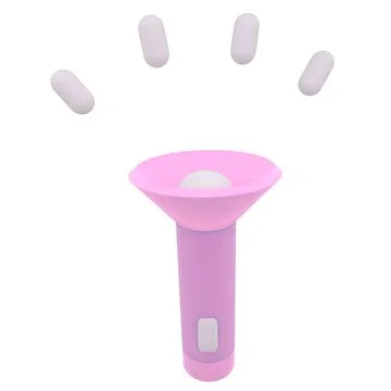 Flashlight and light beam. Electrical torch minimal style. Analysis, search,  Stock Illustration