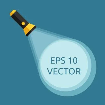 Flashlight and light beam Illustrazione stock